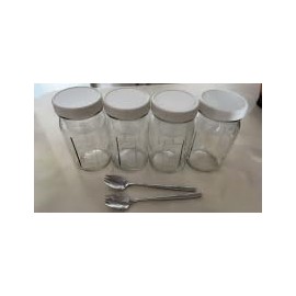 4 Pack Glass Salad Jars with Lids Meal Prep- Mason Jars 32 oz Salad Container for Lunch With Fork-Leak-proof & Separate Compartments for Dressing and Dry Ingredients-Airtight Overnight Oats Containers