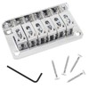 HARSKIYER Silver Adjustable 6 String Guitar Bridge, Metal Fixed Top