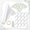 Riceshoot 37 Pcs Church Pew Wedding Decorations with Light White