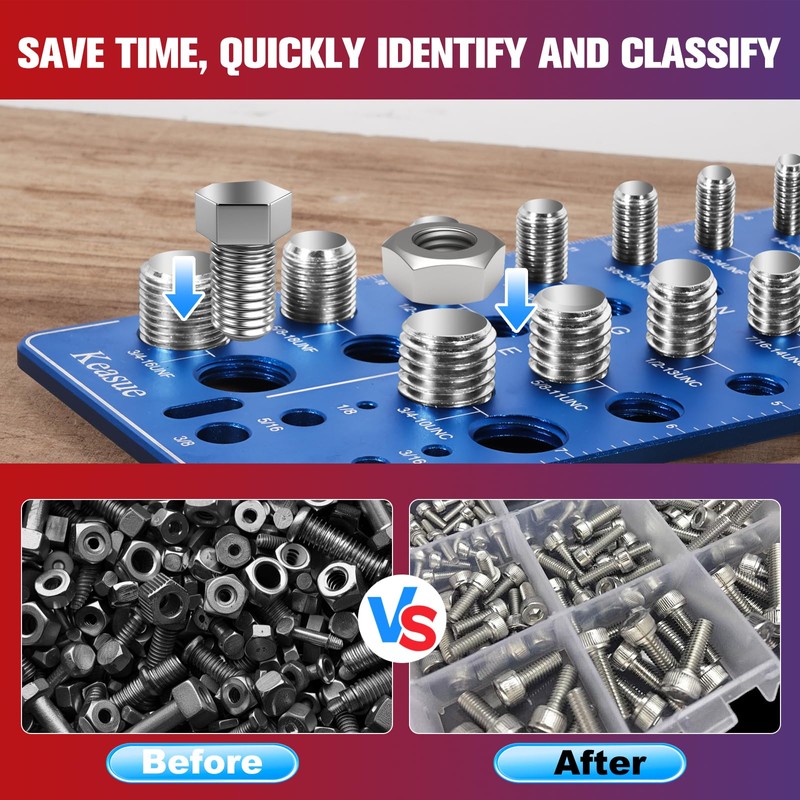 56Pcs Thread Checker, Nut and Bolt Thread Checker Standard and