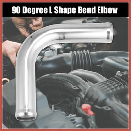ACROPIX OD 1.5" 38mm Leg Length 4" 100mm Aluminum Alloy Tube Intercooler Pipe 90 Degree Bend Elbow Air Intake Tube Silver Tone for Car Car Parts