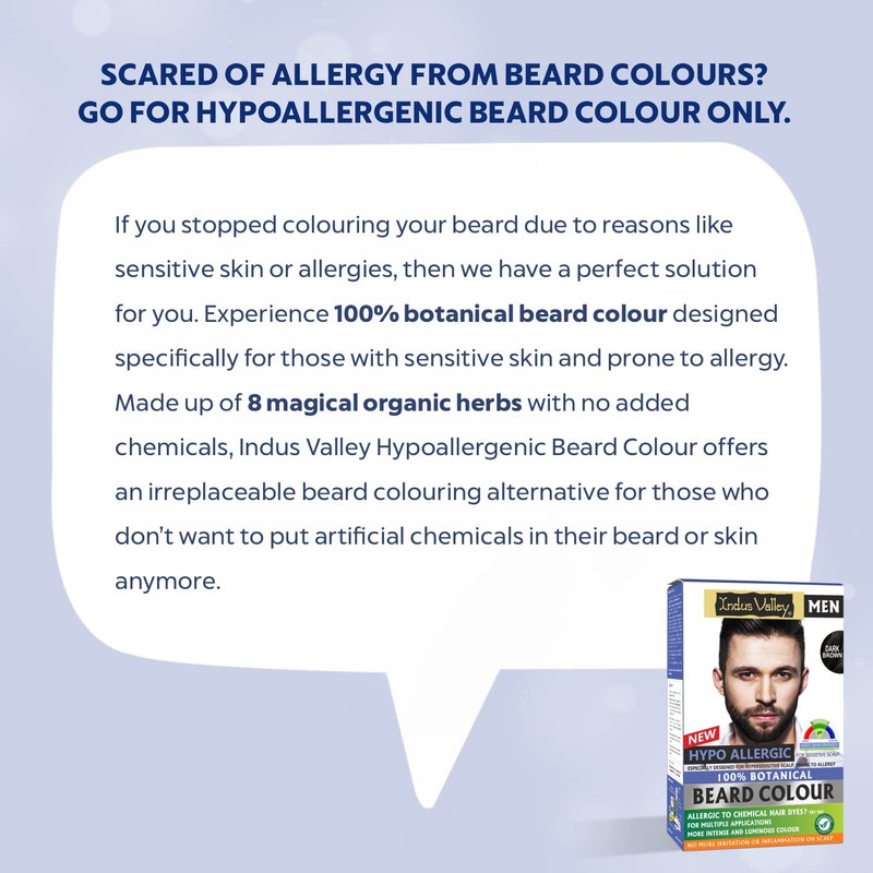 Indus Valley 100% botanical Hypo Allergic Beard Color for Men
