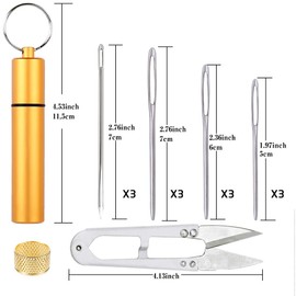 Leather Sewing Set, Leather Tool Set - 8 Colours Leather Thread Wax Thread with Leather Needle, Large Eye Sewing Needles, Chisel Tine and Other Accessories for Leather Crafts Hand Sewing Bookbinding