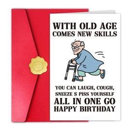 Kalamiao Funny Old Joke Birthday Card for Dad Brother Friend, Humour Birthday Card Joke for Old Person, 50th 60th 70th 80th 90th Bday Cards