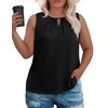 OLRIK Plus Size Flowy Tank Top Loose Fit Summer Sleeveless Blouse Black-4X
