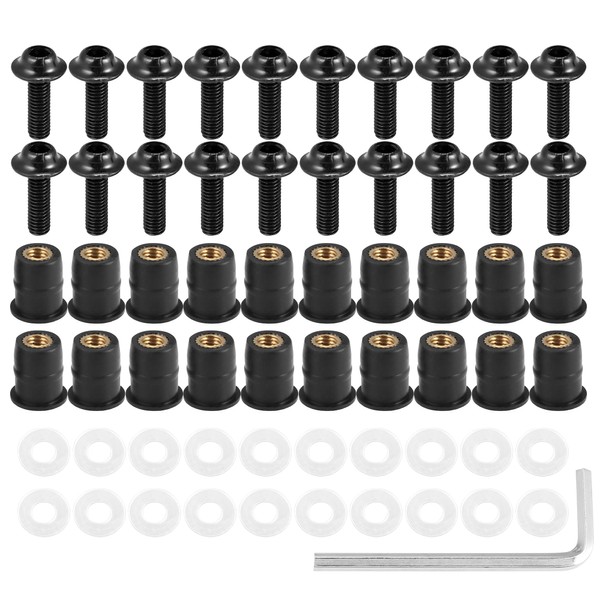 Motoforti 20pcs M5 5mm Motorcycle Windscreen Screw Fairing Bolt Screw