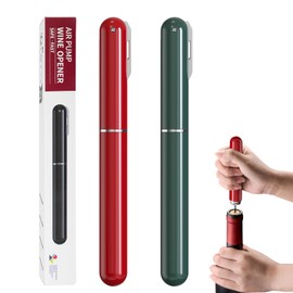 FBBULES 2-in-1 Air Pressure Wine Opener with Foil Cutter, Pump Corkscrew, Handheld Cork Remover Gifts for Redwine Lovers