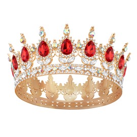 DRESHOW Queen Crown for Women Rhinestone Crystal Tiara Princess Crowns Wedding Headband Costume Party Hair Accessories Bridal Wedding Prom Birthday Party Crown Headband