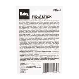 Oatey 31274 Stick Fix-It Multi-Purpose Epoxy Putty, 1.33 oz, White
