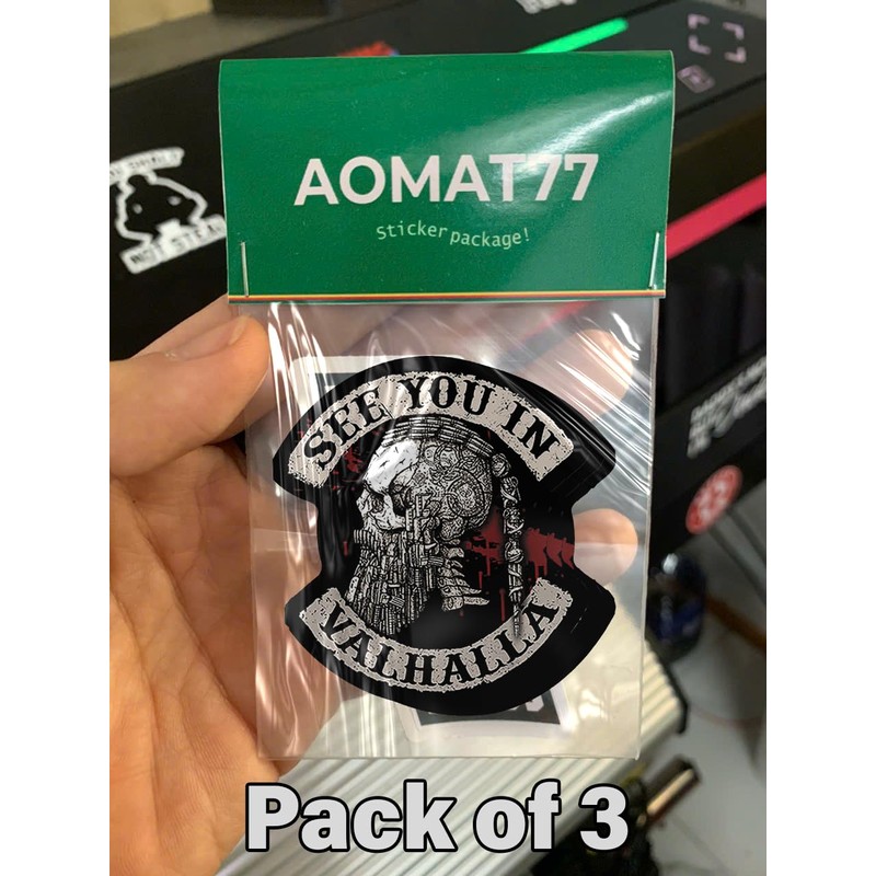 (Pack of 3) See You in Valhalla Skull Viking Sticker
