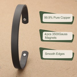 MagEnergy Copper Bracelet for Men and Women 99.9% Pure Copper Bangle with 3500 Gauss Magnets 6.8" Adjustable Bracelet Jewelry Gift (Gunmetal)