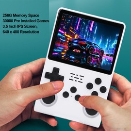 R40S PRO Game Console - 30000 Classic Games in 1 Handheld Retro Gaming Consele with 3.5-Inch IPS Screen/3800mAh/20＋ Emulator/Built-in 256G TF Card, Support HDMI and TV Output