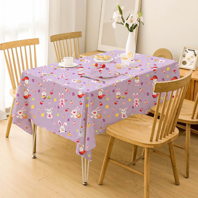 CAKKA Easter Tablecloth Plastic 54x108 Inch, 2Pack Disposable Easter Egg