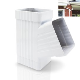 Niuohoy Gutter Y Downspout Connector, Gutter Y Connector, Square Downspout Diverter, Downspout Diverter, Rain Gutter Downspout Extensions Rainwater Drainage (White, Fits 3 x 4 inch)
