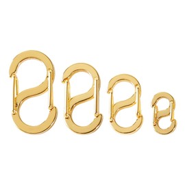Hopzab 4 Pcs Double Opening Lobster Clasps, Stainless Steel Necklace and Bracelet Connectors, Shortener Clasps for Jewelry Making and DIY Repair, Charm Clasp and Chain Closure(Gold)