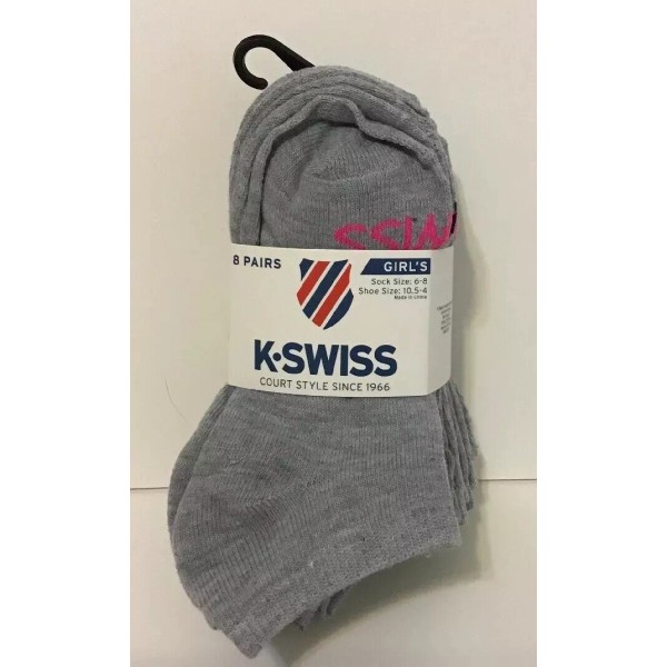 K-swiss Girls Socks Sock Size 6-8 Shoes Size 10.5-4 8