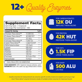 Enzymedica Digest, Complete Enzyme Formula for Everyone’s Digestive Health, With Full Range of Enzymes for Everyday Diets, 180 Capsules