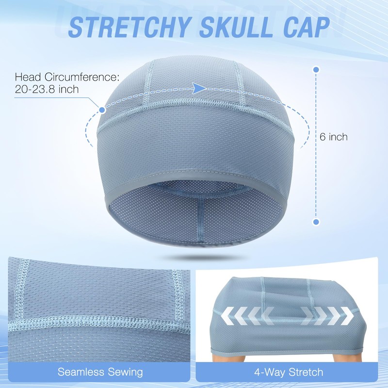 3 Pack Cooling Hard Hat Liner Skull Cap, Mesh Sweat
