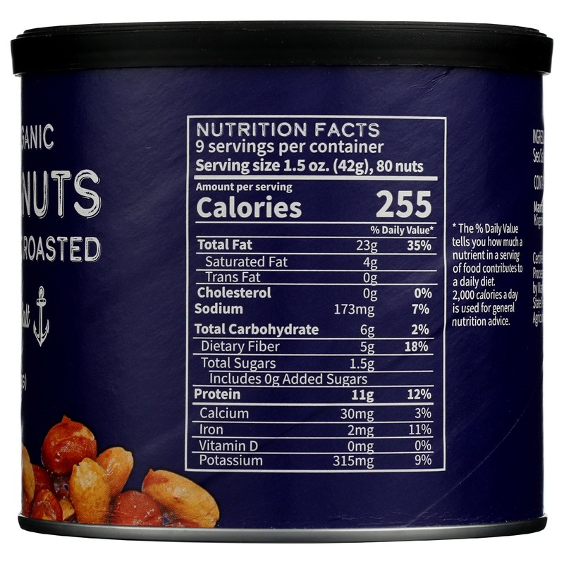 Cbs Nuts Organic Kettle Roasted Sea Salt Peanuts, 14 Oz