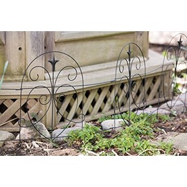 Panacea 89379 Romantic Folding Border Fence, Black