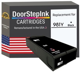 DoorStepInk Remanufactured in The USA Ink Cartridge Replacements for HP 981Y 981 Y Black L0R16Afor HP PageWide Color 556dn 556xh Flow 586z 586dn 586f MFP E55650dn E58650dn E58650z