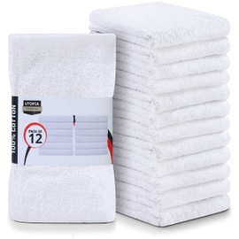 Utopia Towels Kitchen Bar Mops Towels, Pack of 12 Towels - 16 x 19 Inches, 100% Cotton Super Absorbent Bar Towels (White)