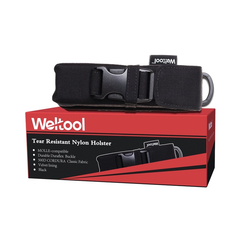 Weltool Tactical Flashlight Holster, Molle System, Cordura Material, UTX-DURAFLEX Buckle