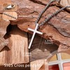 YADOCA 925 Sterling Silver Cross Necklace for Men - Silver