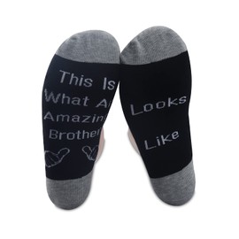PXTIDY Funny Brother Socks This Is What An Amazing Brother Looks Like Socks Gift for Brother Awesome Brother Gifts (Awesome Brother)