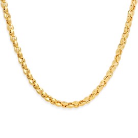 Jean Beau Gold Rolo Chain Necklace for Women Men, Simple Chunky 18K Gold Plated Round Box Choker Necklaces Everyday Wear Prom Jewelry Gift