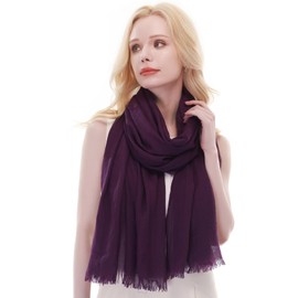 RIIQIICHY Scarf for Women Lightweight Solid Color Long Fashion Gauze Scarves Purple Shawl Wrap