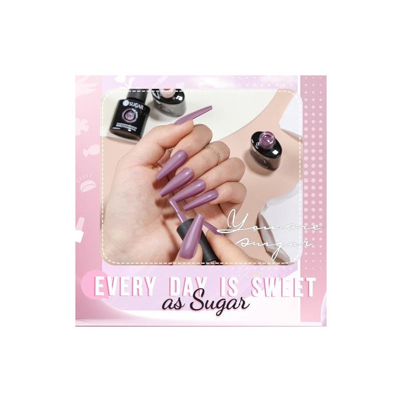 UR SUGAR UV Nagellack Rosa Glitzer, Schellack Nagellack Rosa Gel
