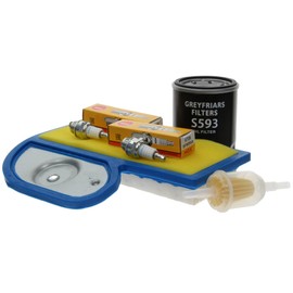 Redpart Service Kit compatible with John Deere LT180 LTR180 - Includes Air Filter, Foam Filter, In-Line Fuel Filter, Oil Filter, x2 Genuine Spark Plugs
