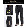 Zalify Mens Cargo Tactical Pants Work Hiking Construction Water Resistant