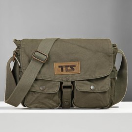 Retro Canvas Messenger Bag - Durable Multi-functional Crossbody Shoulder Bag with Multiple Pockets for Men and Women Army Green