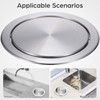 Hemobllo Stainless Steel Recessed Counter Trash can Lid Silent Flip
