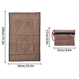 Anlising Muslim Prayer Mat,Muslim Foldable Prayer Mat,Portable Prayer Mat,Islamic Pocket Prayer Rug,Portable Foldable Prayer Rug,Ramadan Mini Prayer Rug,Waterproof Prayer Mat,Pocket Prayer Mat(Brown)