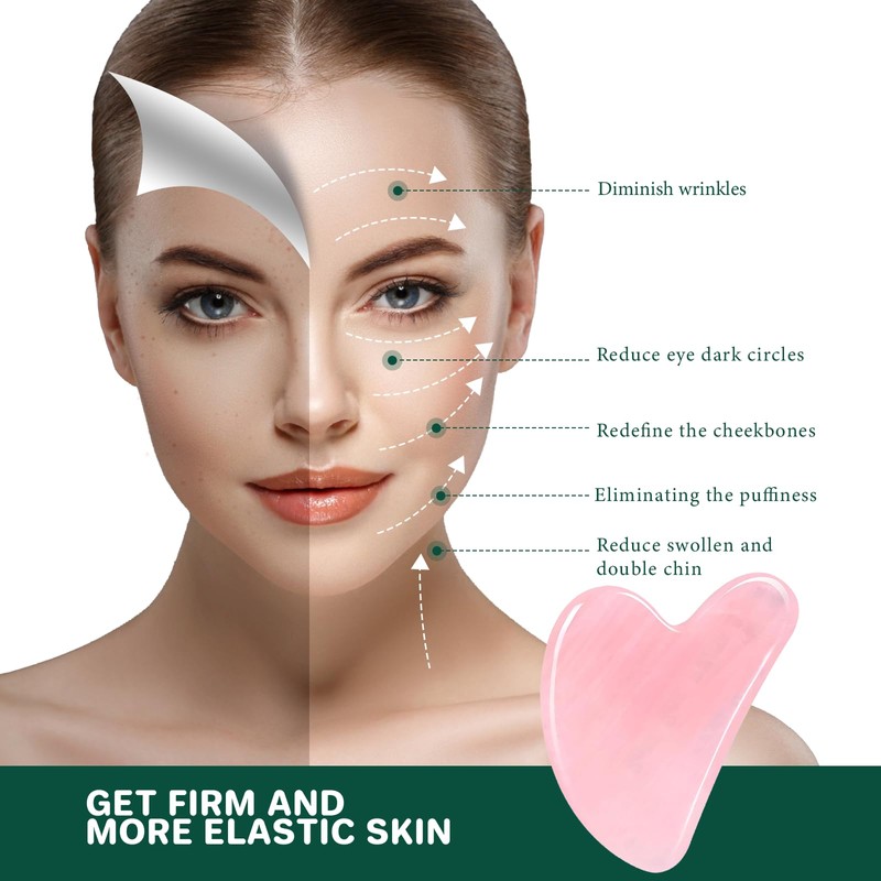 Gua Sha Stein für Gesicht & Körper GuaSha (Pink)