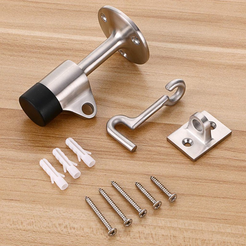 Sumnacon Heavy Duty Brushed Stainless Steel Hook Door Stop Wall