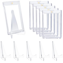 SWAWIS Set of 5 Magnetic Card Holder 35PT Card Holder Trading Cards Ultra Clear UV Protection Cards Frame Trading Card Cases Magnetic Toploader Plus Feet