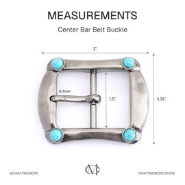 CRAFTMEMORE Western Style Belt Buckle with Turquoise Stones, Fits 1.5 Inch Belts HRBK T16892 (Silver)