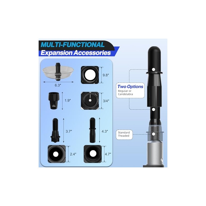 26FT Reach Light Bulb Changer for High Ceilings with Telescopic