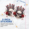 (2 Pack) Skull with Crown Stickers - Gothic Decals -