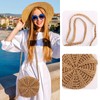 Straw Shoulder Bag for Women Beach Crossbody Tote with Zipper