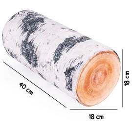FANCY Neck Roll Tree Trunk Cuddly Cushion Cute Decorative Cushion 40 cm Log Pillow Cuddly Roll Plush Cushion Wooden Cushion Roll Long Funny Decorative Cushion Sofa Cushion (Birke_Log)