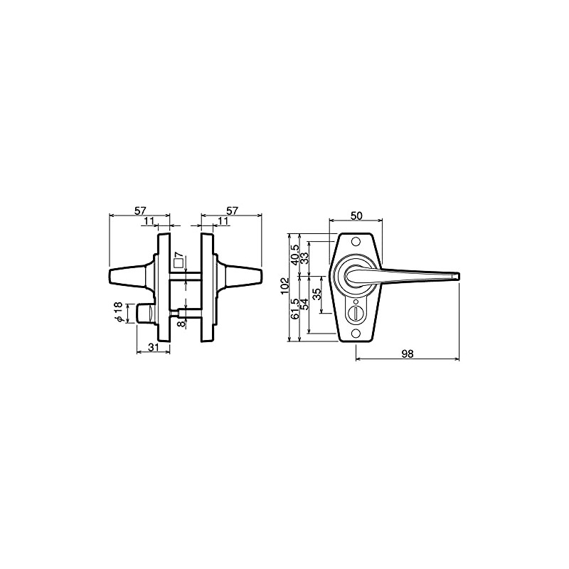 Kawaguchigiken Home Lever Brown Color Display Lock HL-4CB