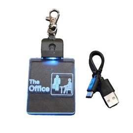Wolostore Keyring LED Light Methacrylate 3D Effect with Carabiner Clasp Colour Changing Original Gift, The Office, M