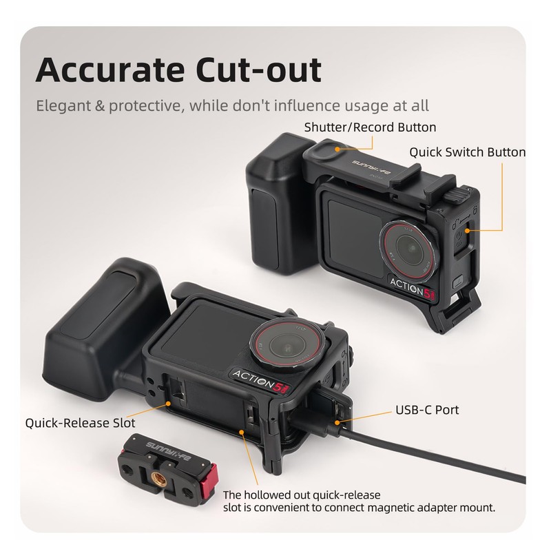 CAPART Hand Grip for DJI OSMO Action 5 Pro, Action