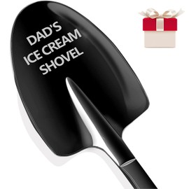 Gifts for Dad, Fathers Day Gifts from Daughter, Ice Cream Shovel for Christmas Gifts for Dad, Stocking Stuffers for Men Funny Engraved Stainless Steel Spoon Shovel, Fathers Birthday Gifts(Black)
