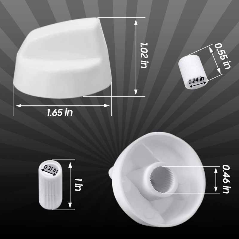 Seentech 8- Pack Control Knobs Replacement with 12 Adapters for